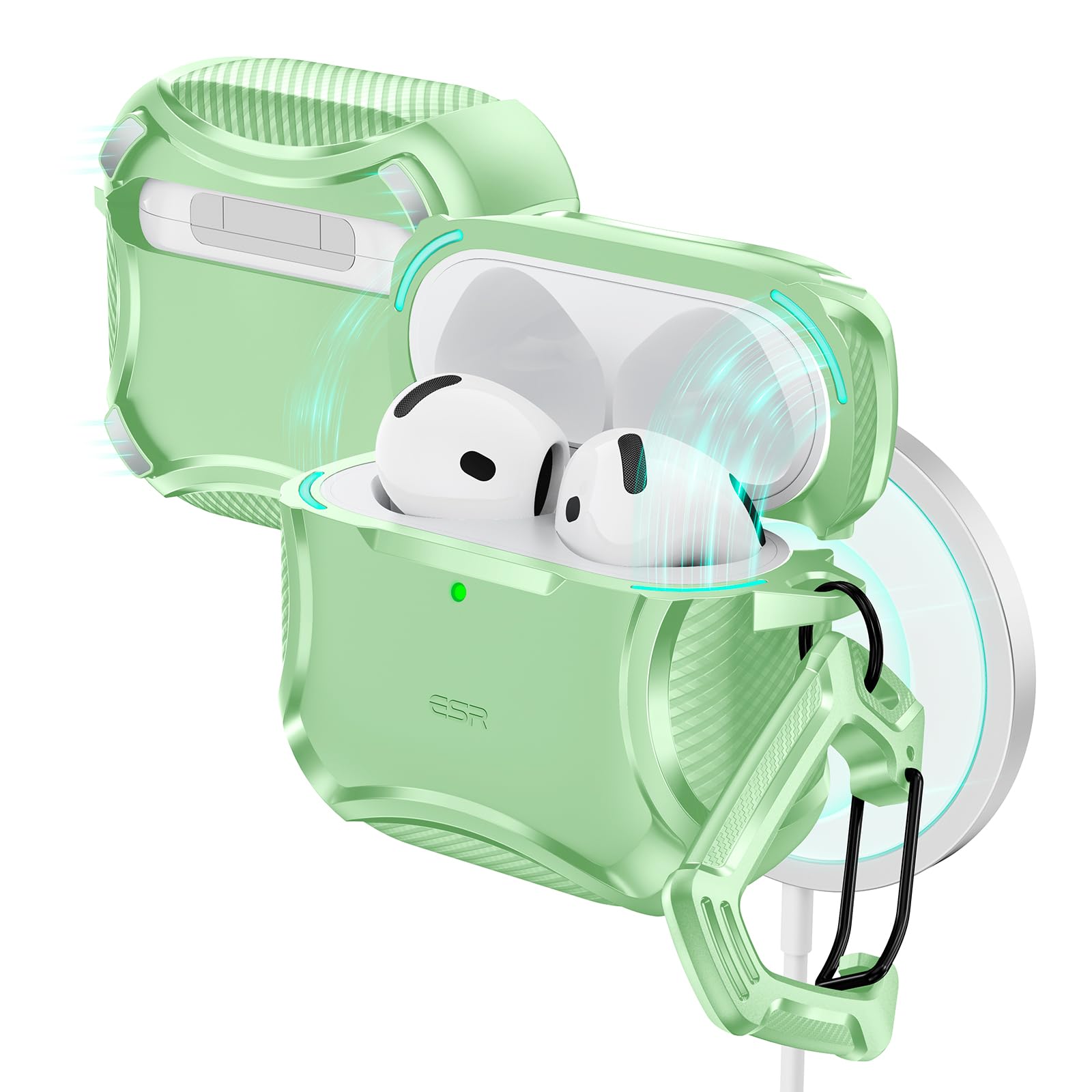 【極美品】AirPods 4 ノイズキャンセリング+ ESR製ケース Amazon.com: ESR for AirPods 4 Case, Compatible with AirPods